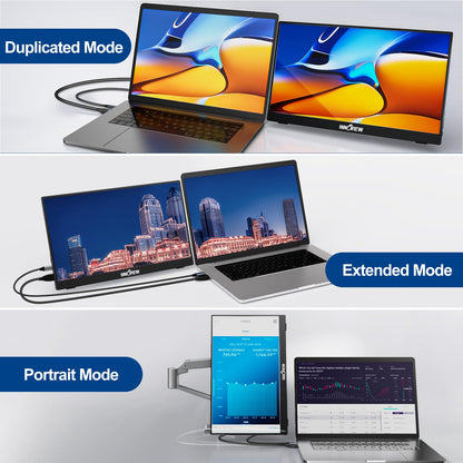 InnoView Portable Monitor Touchscreen 15.6" 1080P 10-Point Touch Screen Monitor Portable with Protective Sleeve Built-in Stand, 1200:1 HDMI USB C Travel Monitors for Laptop, PC, Phone