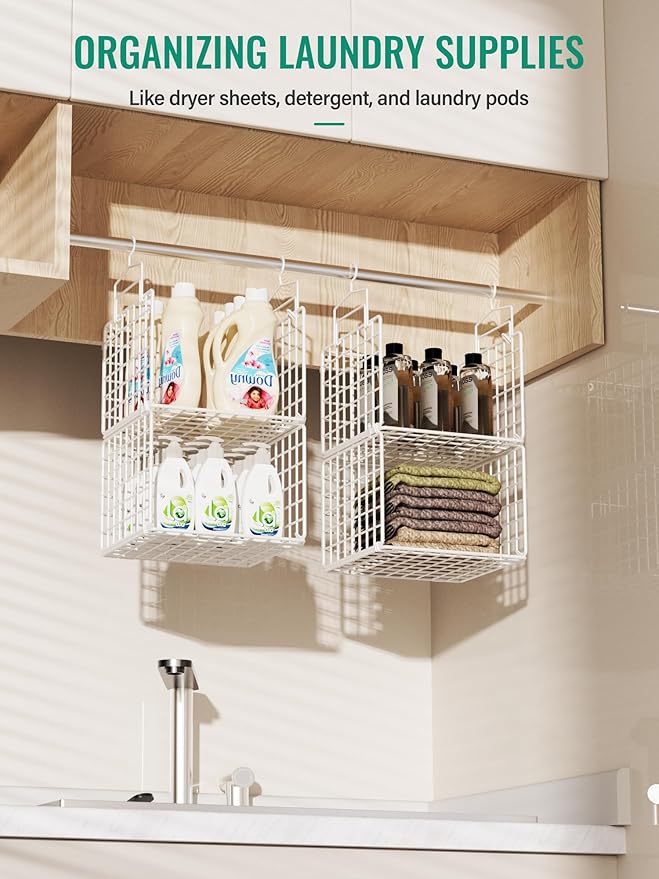 Hanging Closet Organizer, 4 Tier Metal Closet Organizers and Storage