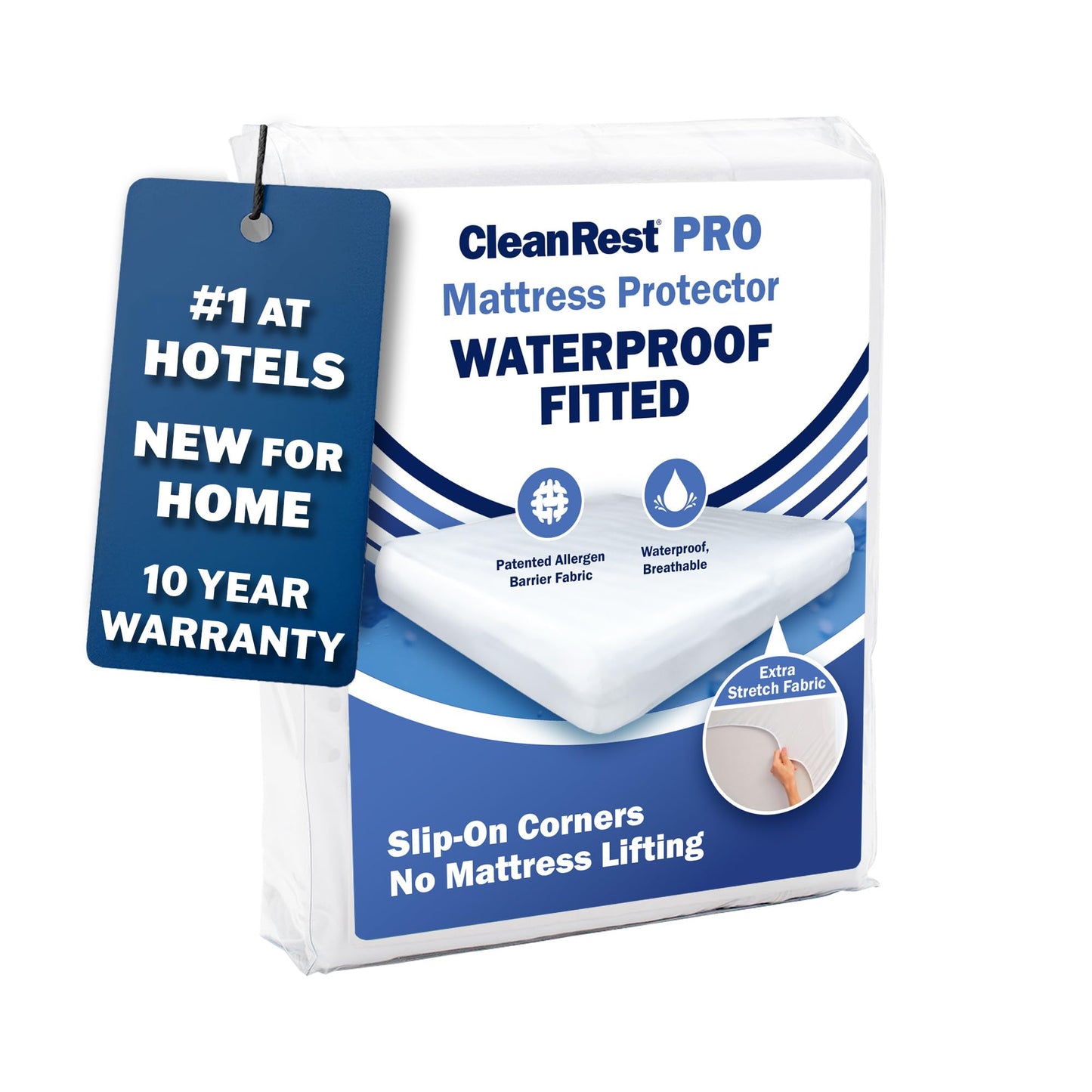 CleanRest Waterproof Mattress Fitted Sheet Protector, Ultimate Defense Against Spills and Wear, MicronOne Allergen Barrier, Breathable, Chemical-Free, Fits Mattress Depths 12" to 21" (Twin XL)