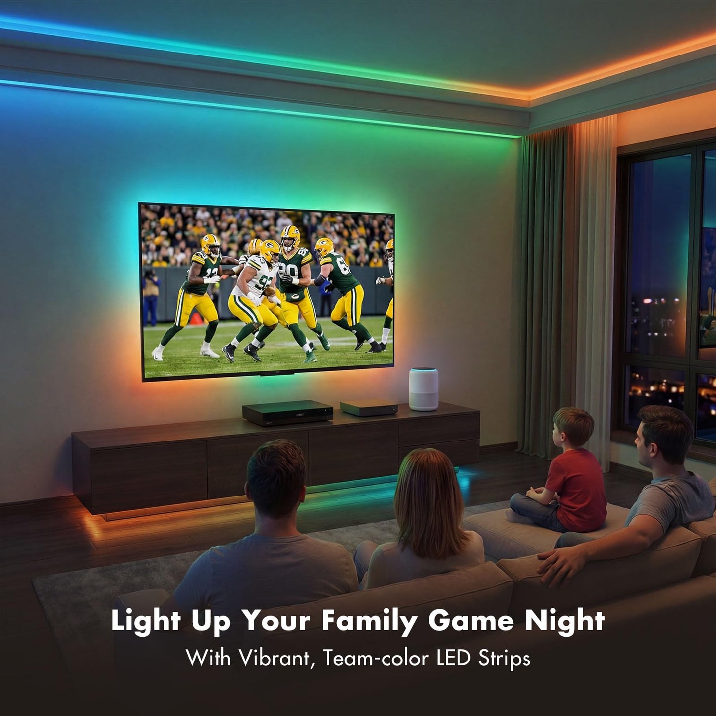 ATHONO Led Lights for Bedroom 200FT Smart IC+RGB, Music Sync Color Changing Strip Lights, 24Key Remote+App Control Light Strip for BedHead,Underbed,Ceiling,Background Wall(2Rolls of 100FT)