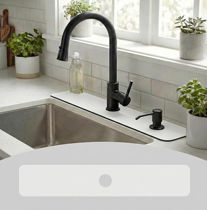 Customizable Kitchen Sink Faucet Mat: 30" Lx5.5 W Absorbent Splash Guard