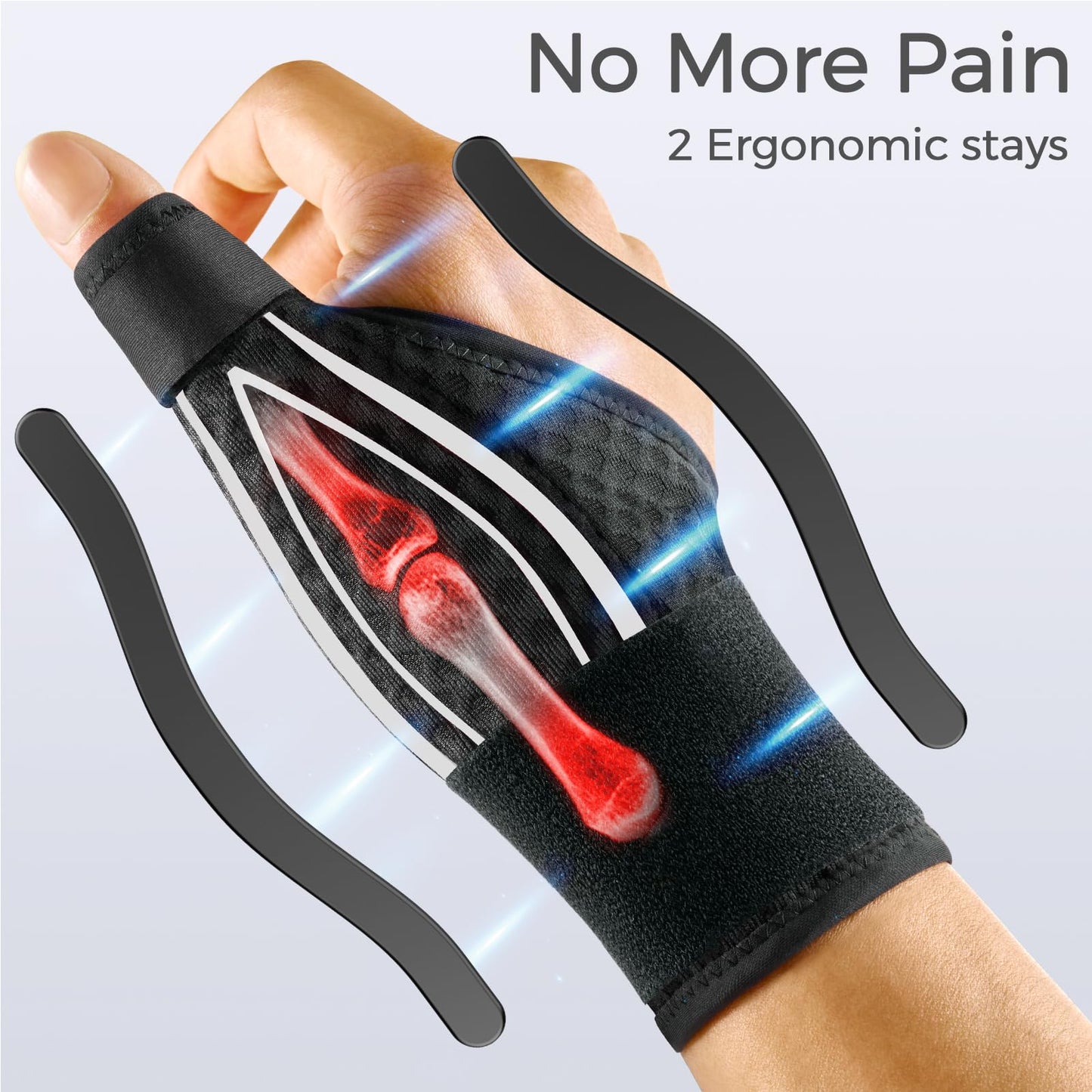 FREETOO Stable Thumb Brace for Arthritis Pain and Support, Thumb Spica Splint Right Hand Left Hand for Trigger Thumb, Wrist Brace with Thumb Support for Tendonitis,Sprain,carpal tunnel,White Right M