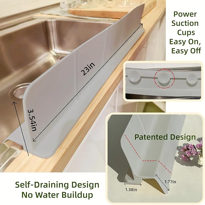 Sink Splash Guard for Kitchen, Splatter Screen & Silicone Water Guard