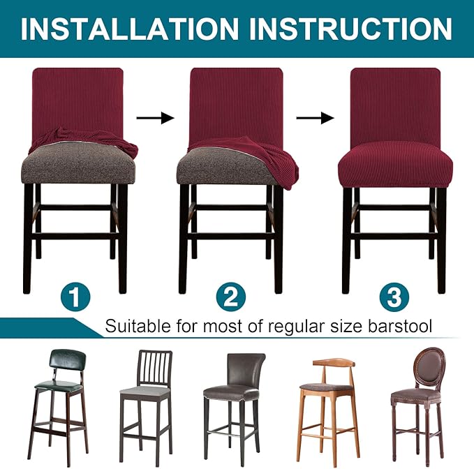 Turquoize Stretch Bar Stool Cover Counter Stool Pub Chair Slipcover