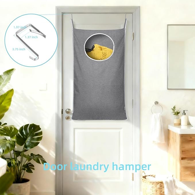 KEEPJOY 2Pack Space-Saving Hanging Laundry Bag, Door Laundry Hamper