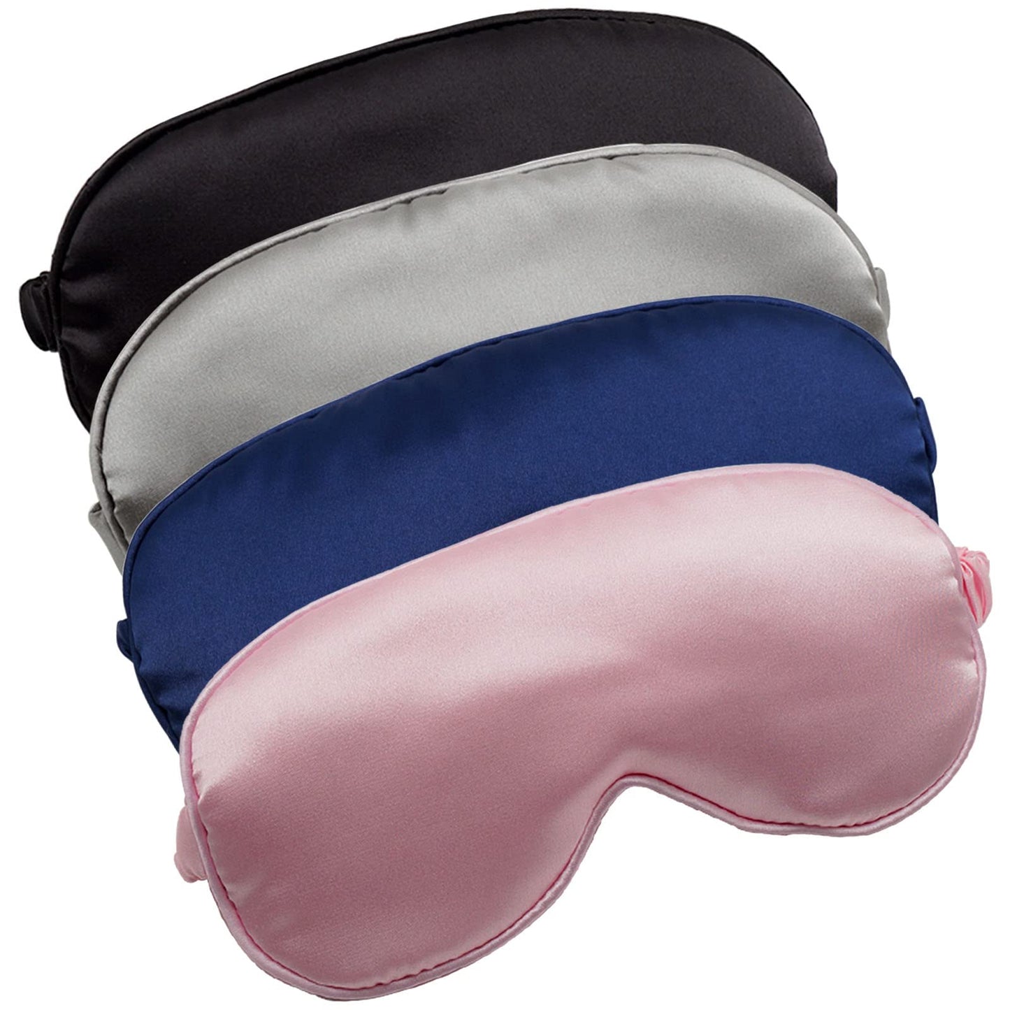 4 Pack Eye Mask for Sleeping Silky Soft Satin Blindfold Adjustable Strap Night Eye Cover for Women Men