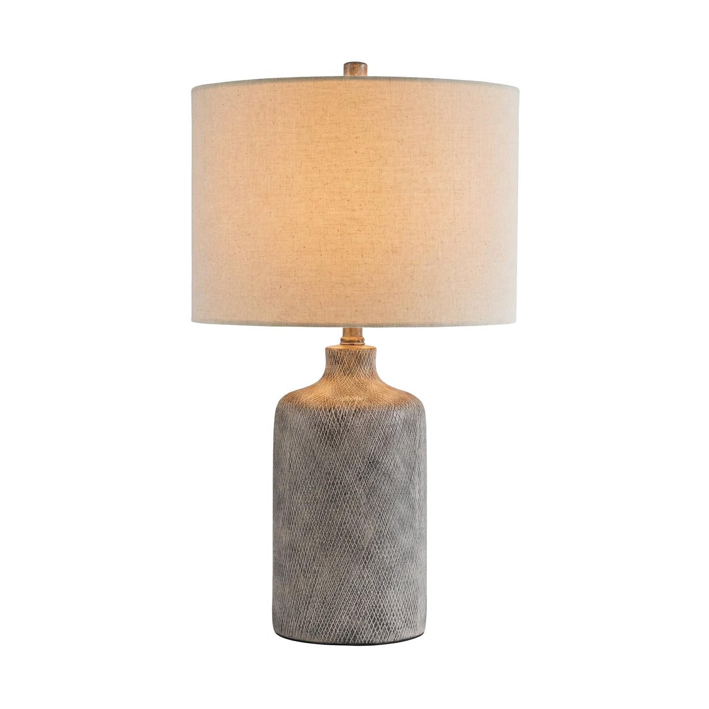 Signature Design by Ashley Linus Modern 25" Ceramic Table Lamp, Natural Stone Finish