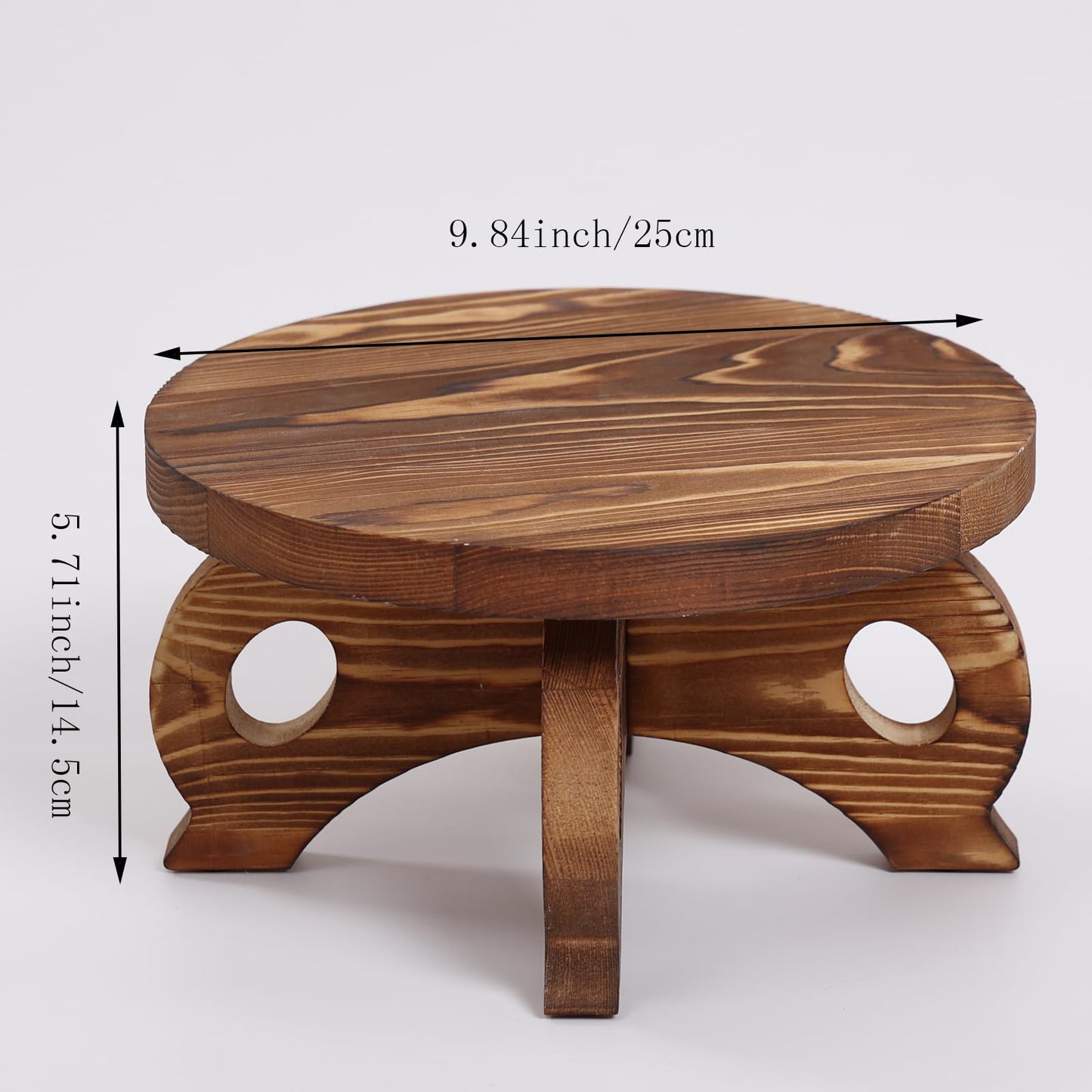VZODESR Decorative Corner Planter Wooden Plant Stands Indoor Plant Holder Riser Round Display Stands Farmhouse Display Stool Flower Holder Pedestal Board Pine