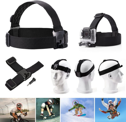 VVHOOY Universal Action Camera Accessories Bundle Head Chest Strap Mount/Selfie Stick/Floating Hand Grip Compatible with Dragon Touch/AKASO EK7000 Brave 4 5 6 7 LE V50X/GoPro Hero 13 12 11 10 9 8 7