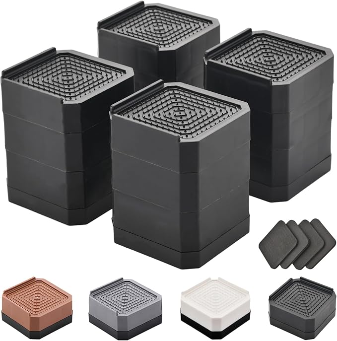 EclatBain Bed Risers Furniture Risers Heavy-Duty Rectangular Adjustable Block