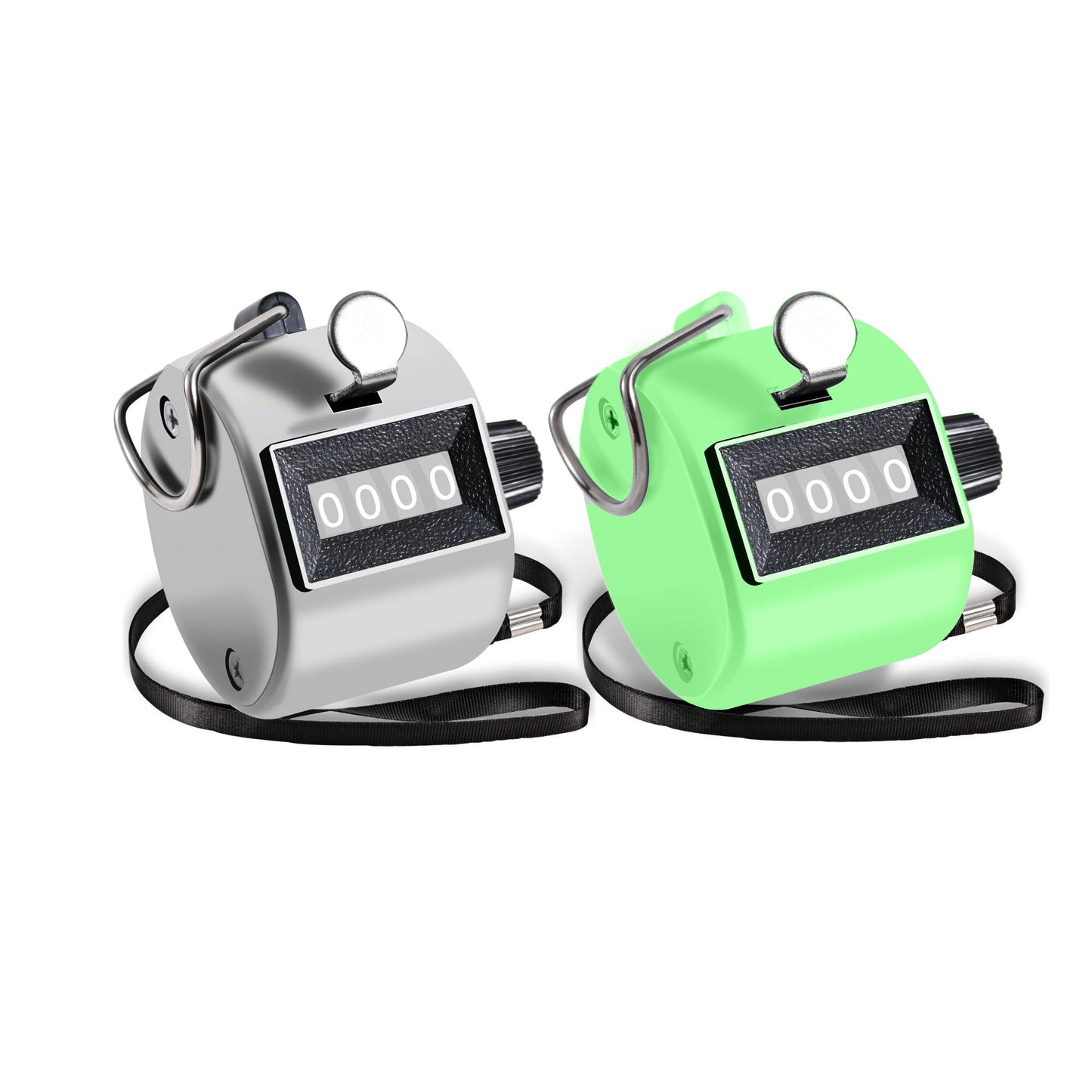 2pack Clicker Counter, Metal Budget Hand Tally Counter, 4-Digit Pitch Mechanical Handheld Pitch Clicker Palm Counter for Row, Lap, Counting, Knitting, Coaching, Sports Events & Daily Number Tracking