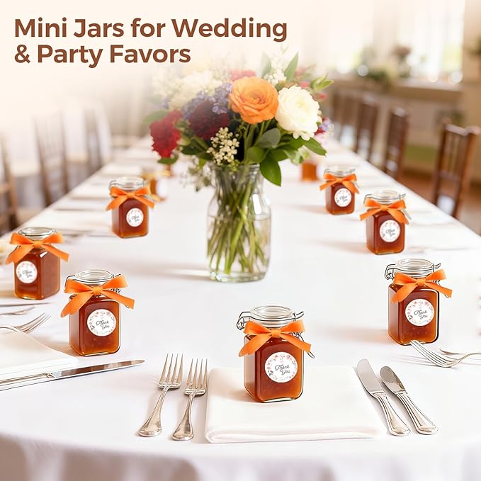 ComSaf Small Glass Jars with Airtight Lid Set of 12, Spice Jars 8 oz, Mason Jar