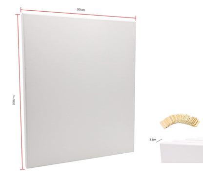EXERZ 80x100cm Canvas Deep Edge 4pk, 3D Artist Framed 3.8cm 380GSM Pre-Stretched 100% Cotton/Blank/Triple Primed/Acid Free/Medium Grain, Acrylic & Oil (80x100cm 4pk)