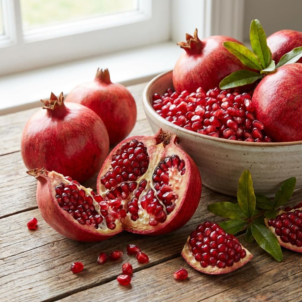 Red Pomegranate Plant Live, Cold Hardy Pomegranate Tree Live Plants for Home Garden, Edible Fruit Trees from 4 to 6 Inches Tall