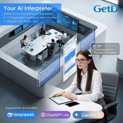 GetD AI Glasses for Men & Women, Smart Glasses Powered by ChatGPT, AI Real-time Translation with 145 Languages, 11H Music Play, Bluetooth Glasses with Photochromic Lens for Daily Use, Travel