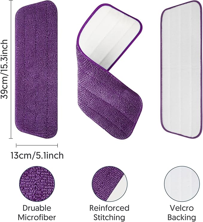 7 Count Reusable Microfiber Mop Pads