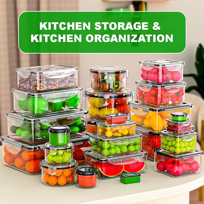 62 Pcs Large Food Storage Containers