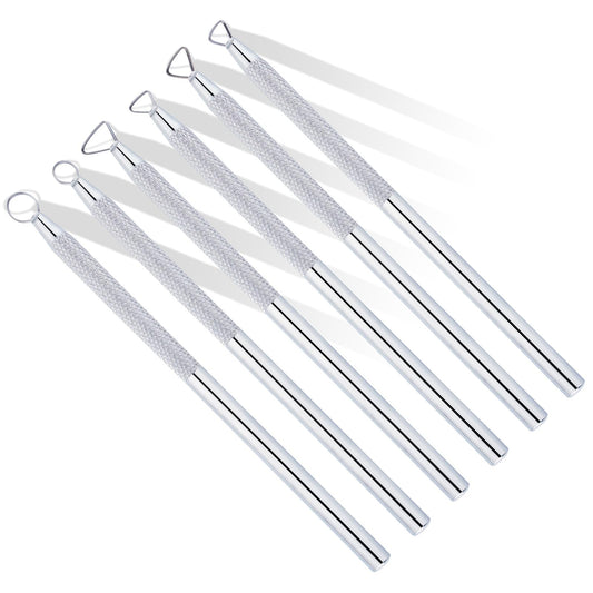 Glamorway 6Pcs Clay Tools Pottery Tools Clay Sculpting Tools Mini Ribbon Cutter Metal Tools Set Carving Art Polymer Clay Tools