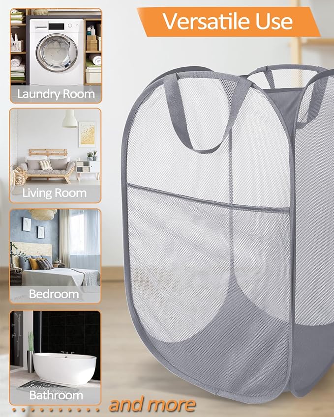 Durable Collapsible Laundry Baskets, Foldable Laundry Hamper
