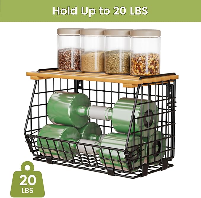 Wire Fruit Basket for Kitchen Storage: Hanging and Counter Basket for Vegetable