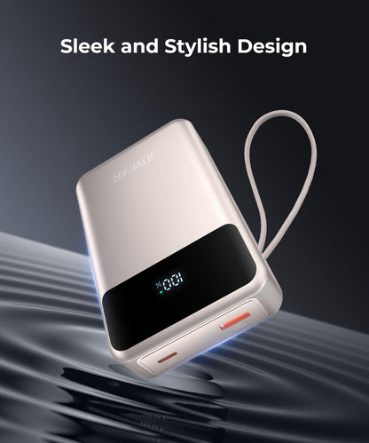 Portable-Charger-Power-Bank Travel Essentials Battery Pack USB C 30000mAh Built in Cable 22.5W Phone Fast Charging Powerbank Compatible with iPhone 16 15 14 13 12 11 iPad Samsung Google Xiaomi