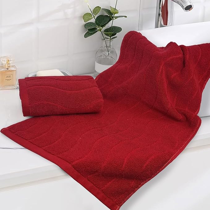 2-Piece Hand Towels for Bathroom in Red, Super Soft Decorative Hand Towel Set
