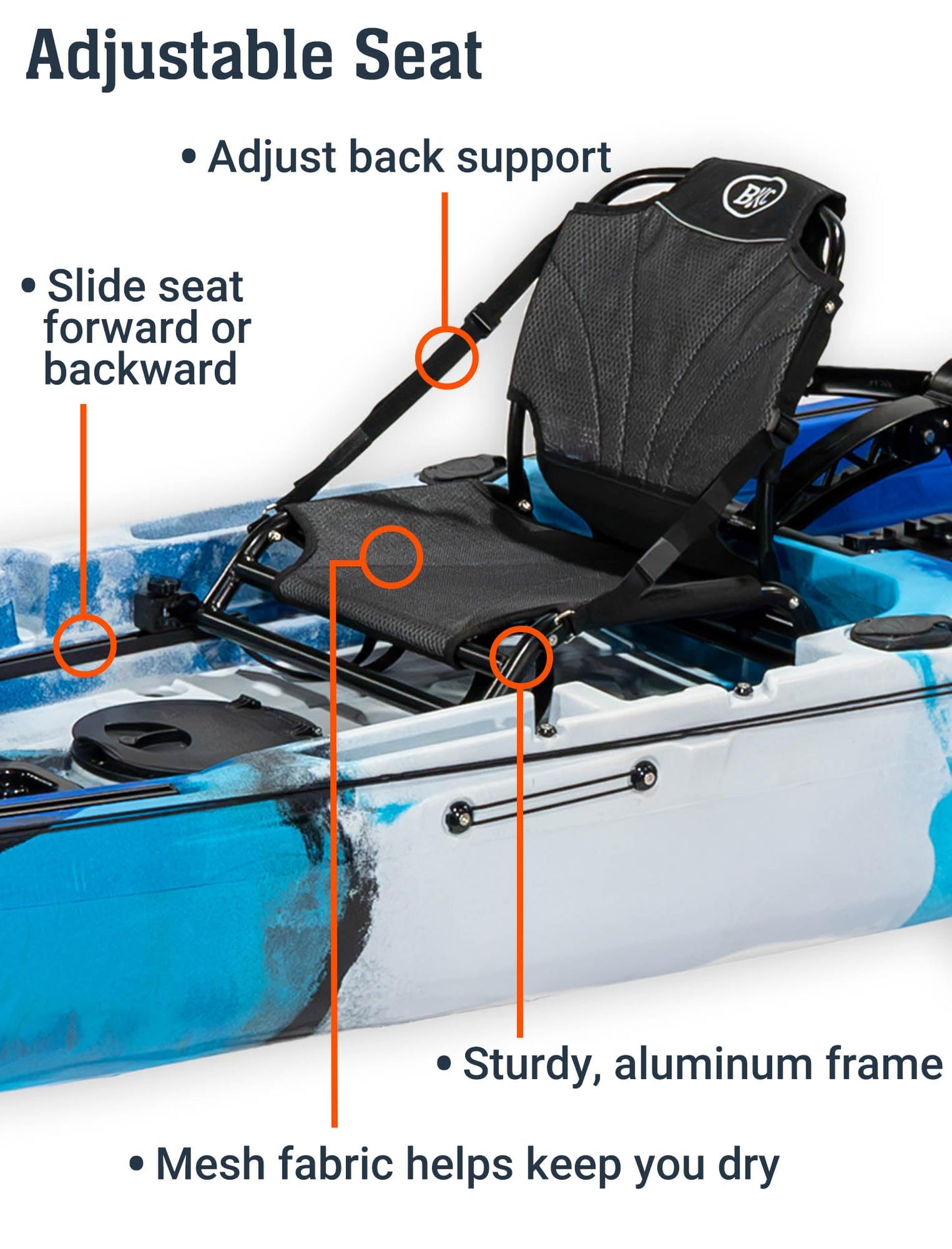 Upgraded Brooklyn 14.0 Tandem Pedal Kayak with Propeller Drive by BKC, 2-Person Sit-On-Top Fishing Kayak, Hand Rudder, Rod Holders, Large Storage, Stable 14ft Hull (Blue Typhoon)