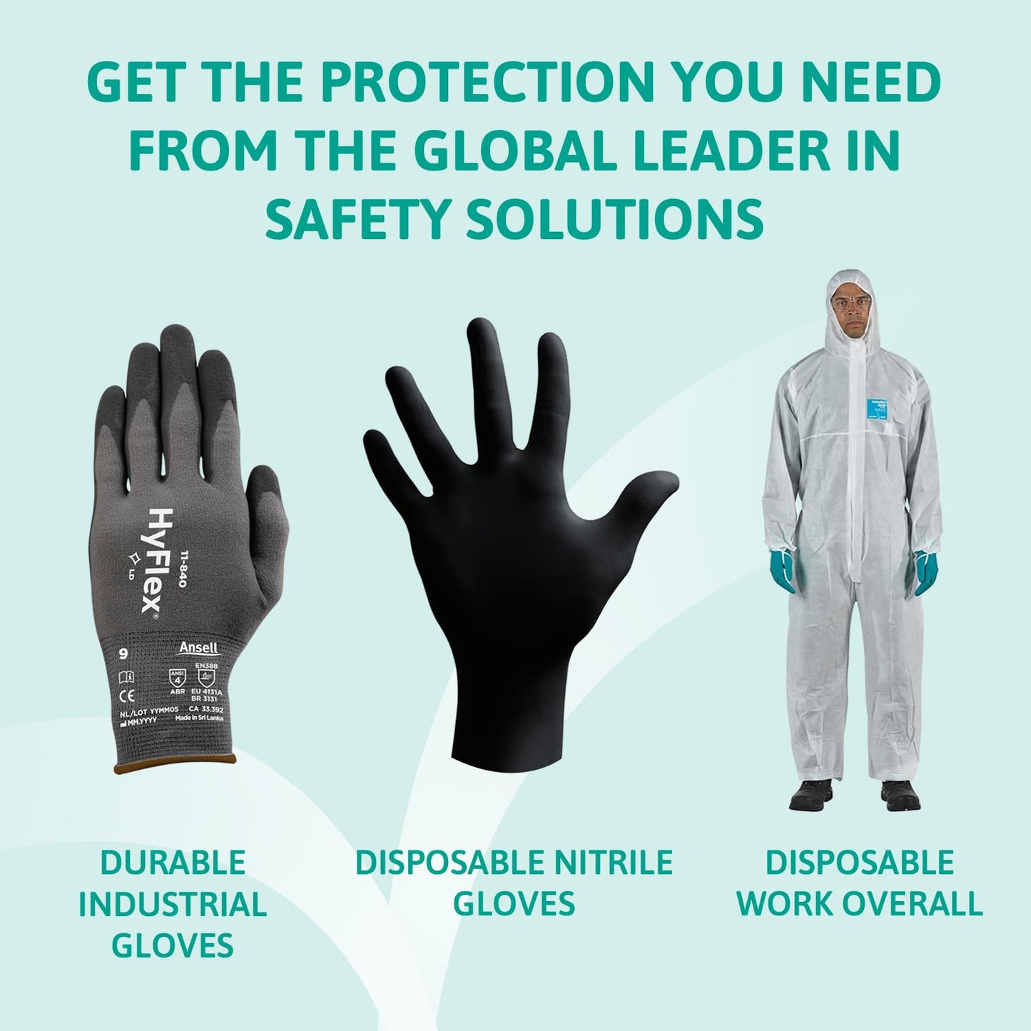 Ansell AlphaTec 87-108 Chemical Resistant Gloves in Latex with Long Cuff (61cm/24in), Heavy Duty Protection against Acids and Solvents, Reusable Rubber Latex Gloves, Black, Size L (1 Pair)