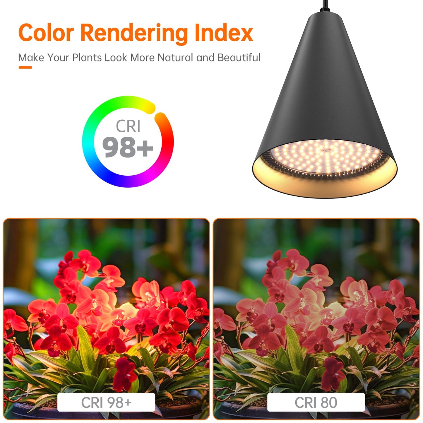 Bstrip Hanging Grow Lights for Indoor Plants, 25W Full Spectrum Hanging Plant Light with Timer &16.4FT Power Cord, 3000K Black Pendant Grow Light for Indoor Plant,Tall Plant Garden, Flowers,Greenhouse