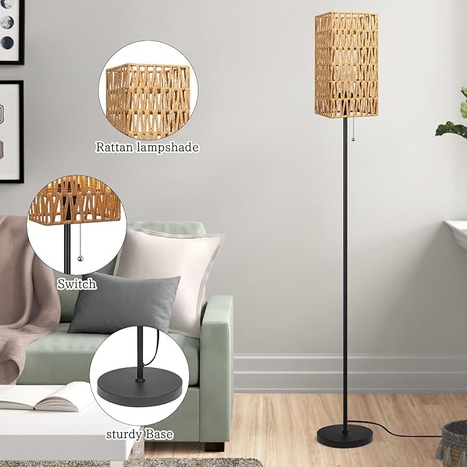 Ruiever Floor Lamp for Living Room, Farmhouse Floor lamp, Modern Standing lamp