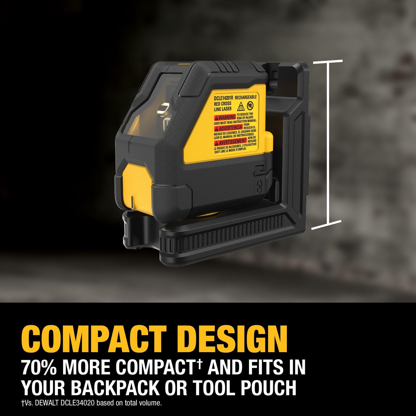DEWALT USB Rechargeable Red Cross Line Laser Base Kit (DCLE14201RB)