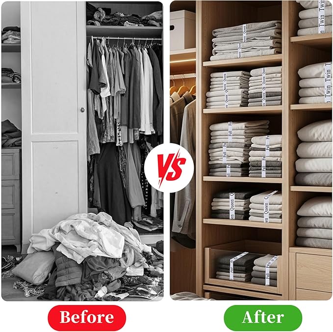 20PCS Bed Sheet Organizer Bands, Storage Labels and Sheet Keepers