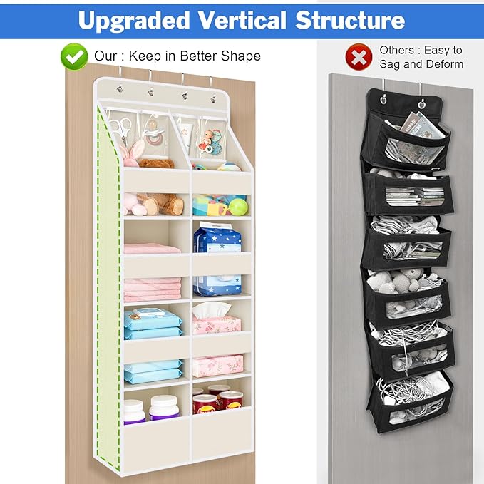 Univivi 5-Shelf Fabric Baby Door Storage Over Door Hanging Organizer