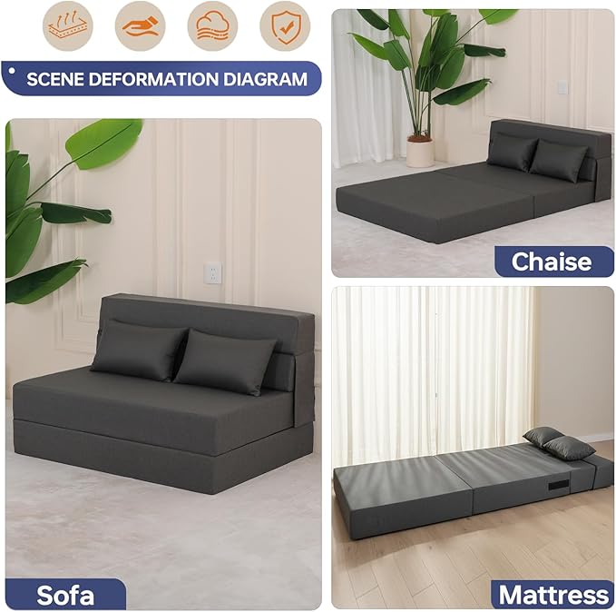 Fvkind Folding Sofa Bed, Foldable Sleeper Chair