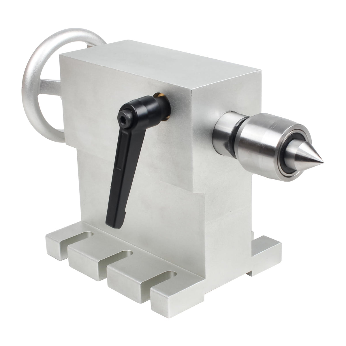RATTMMOTOR 100mm Center Height MT2 Tailstock, Morse Taper 2 Live Center Movable Woodworking Lathe Chuck Handle for CNC Router Rotary Table 4th Axis