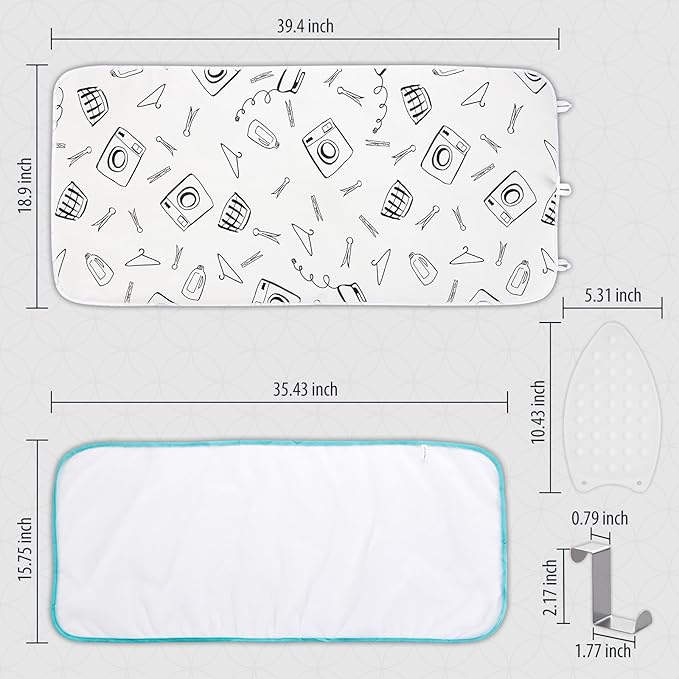 Seiritex Ironing Mat for Table Top, Portable Ironing Pad 39.4 x 18.9 inch Iron