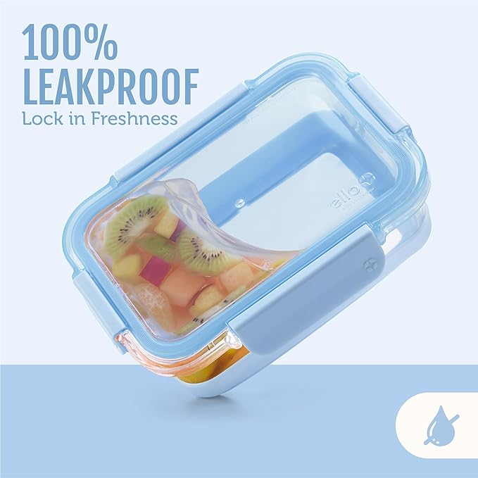 Ello Duraglass 3.4 Cup Meal Prep Sets 10Pc, 5 Pack Set- Glass Food Storage
