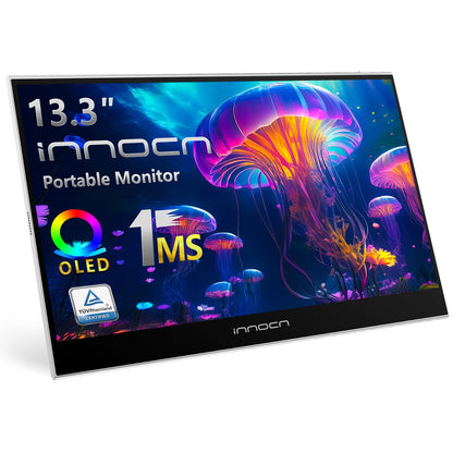INNOCN 15.6" Portable Monitor OLED Touch Second Screen for Photo Editing with 4K, 100% DCI-P3, 100000:1, 10Bits, USB C External Monitor for Laptop,PC, Phone,Consoles, Brown, PU15 Pre C6