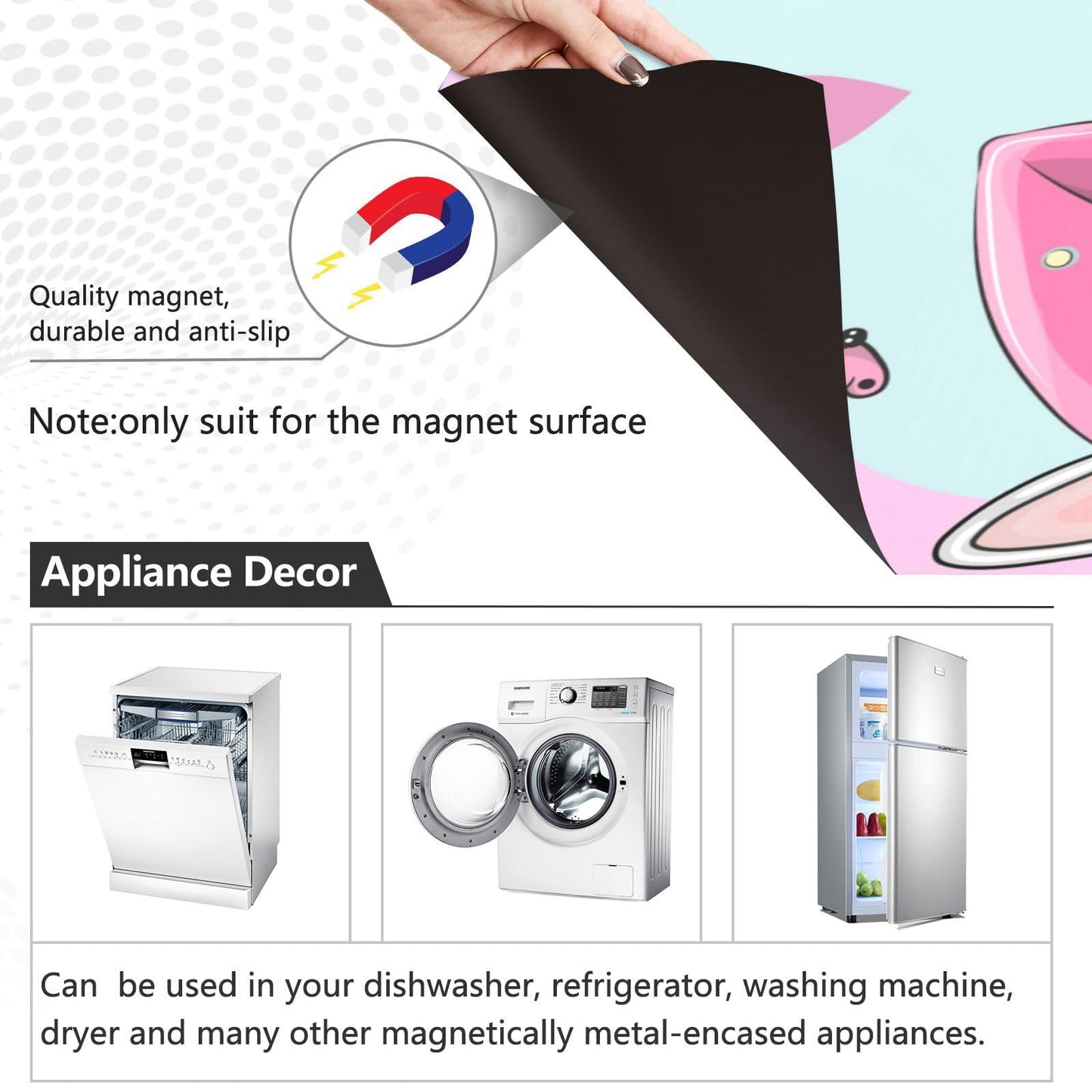 Kigai Easter Gnome Dishwasher Magnet Cover, Reuseable Kitchen Fridge Door Magnet Sticker, Waterproof Refrigerator Microwave Magnet Cover Hoilday Party Decor, 23 x 26 Inch