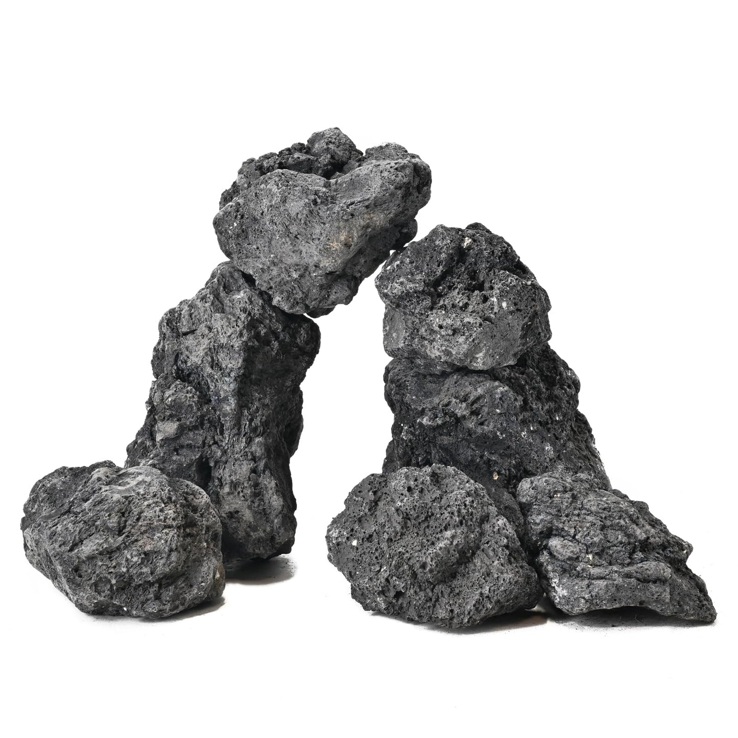 Black Lava Rocks 10lb Natural Volcanic Stones for Aquarium Fish Tank Fire Pit Succulent Planters Bonsai Garden Aquascaping Decor,6-8 Pcs 4-7 inches