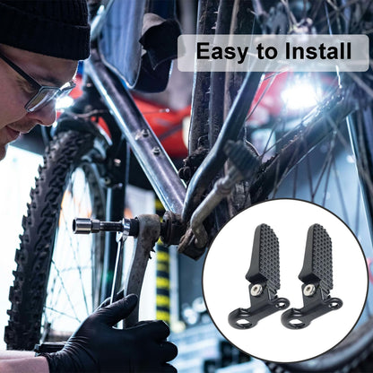 Reicyfang 1 Pair of Bike Foot Pegs, Aluminium Alloy Non-Slip Bike Rear Pedals,Mini Folding Bicycle Foot Pegs for Mountain, City, E-Bikes & Folding Bicycles