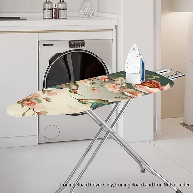 Ironing Board Cover with Elastic Edge, Portable Hummingbird Iron Pad Covers