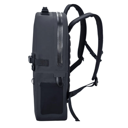 Breakwater Supply™ Fogland Waterproof IP68 Submersible Backpack | Laptop Sleeve & Airtight Zippers for Outdoors, Travel, Boating, Kayaking, Surfing, Floating Dry Bag, Unisex, TPU (Stealth Black, 25L)