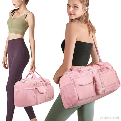 MAXTOP Travel Duffle Bag for Women Carry On Tote Weekender Overnight Bag Large Capacity Duffel Bag With Shoe Compartment,Pink Gym Bag with Dry and Wet Separation