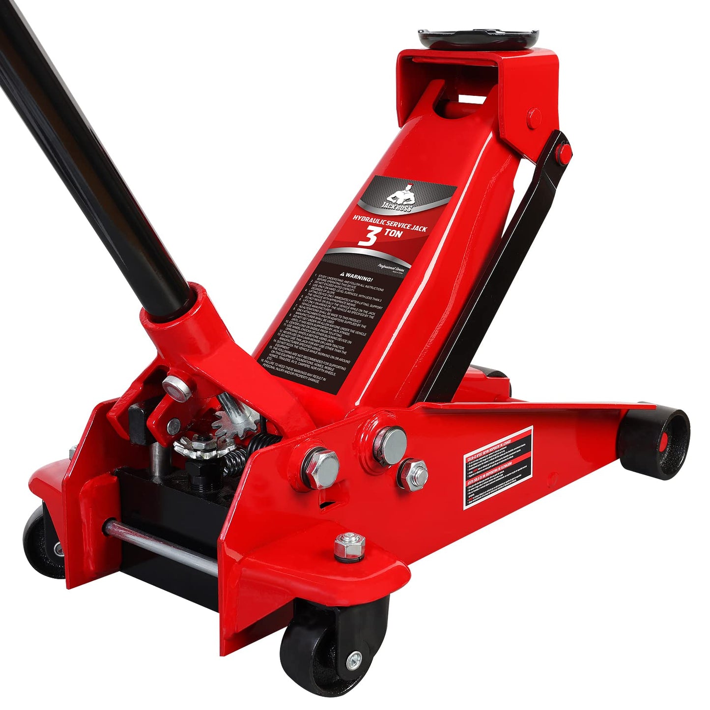 Jack Boss 3 Ton Floor Jack with Jack Pad and Jack Stand Set Combo