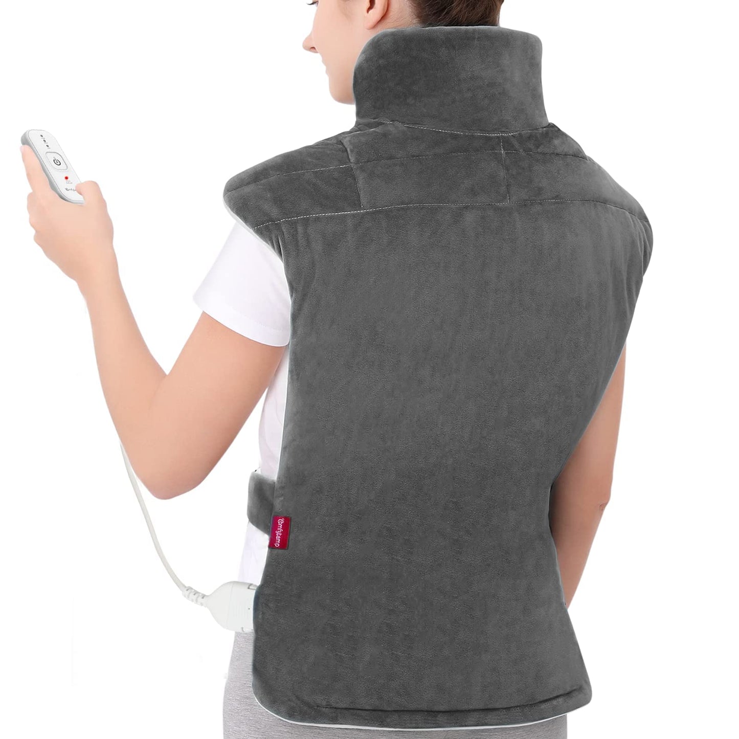 Comfytemp Upgraded Heating Pad for Back Neck Shoulders Deeper Pain Relief, 22"x33" Large Weighted Electric Heat Pad, Gifts for Women Men, Safe Design — 2H Auto-Off, Soft & Washable
