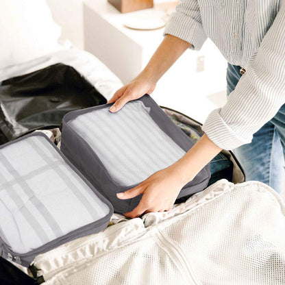 12 PCS Large Packing Cubes for Suitcases Various Sizes Suitcase Organiser Bags Lightweight Waterproof Luggage Organiser Bags (12Pcs Gray)