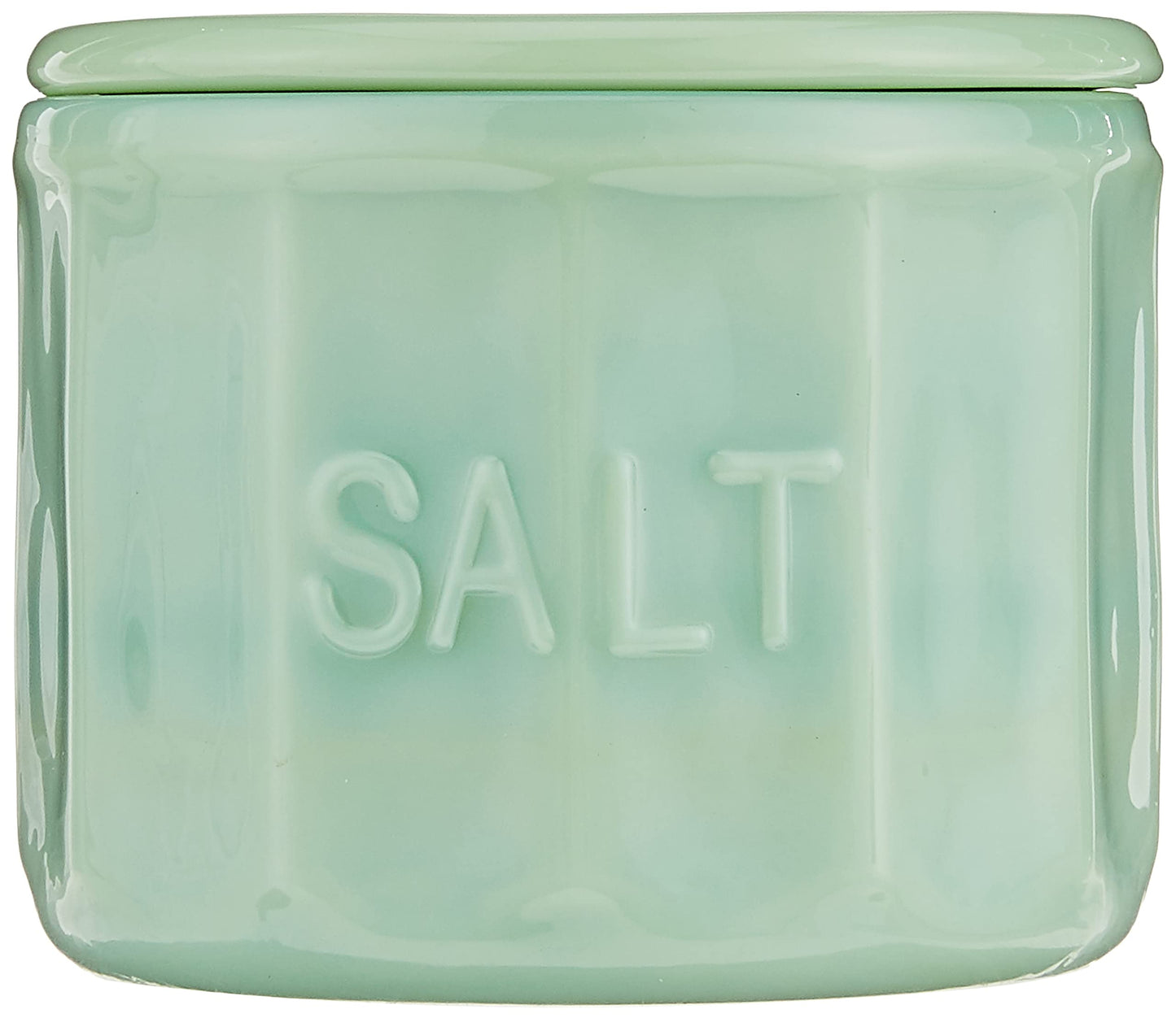 Tablecraft Salt Cellar with Lid, 3.75" x 3.75" x 3.125", Green