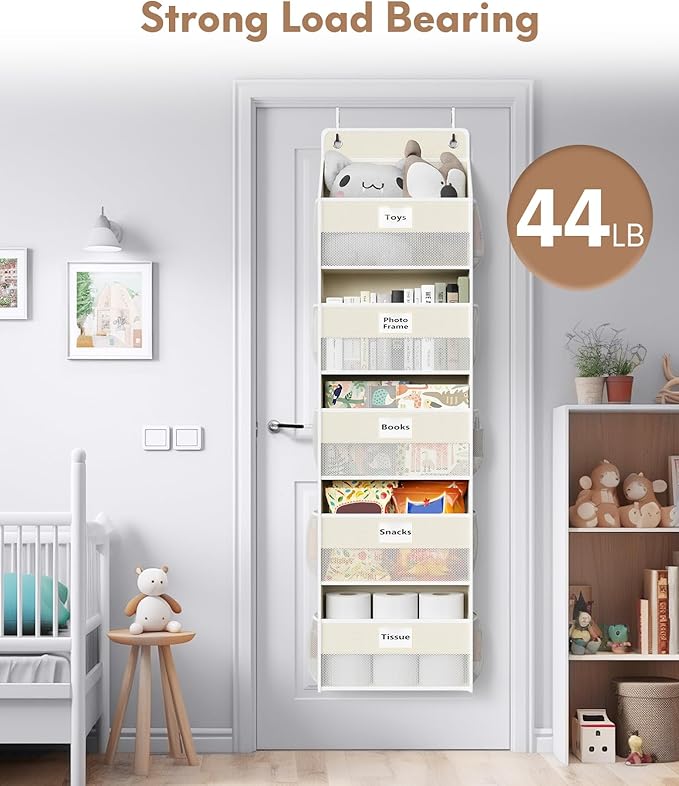 Over The Door Organizer Hanging, 2 Pack 5 Shelf Behind The Doors Storage