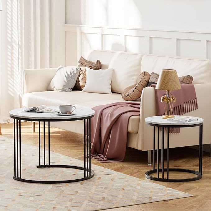 Garden 4 you Coffee Table Faux Marble Nesting Table